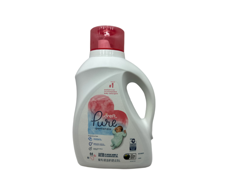 Dreft Pure Gentleness Baby Detergent, 64 Loads, 92 fl oz/2.72 L