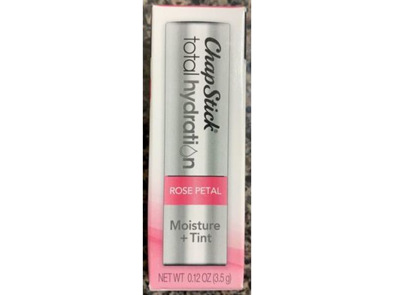 Chapstick Total Hydration Moisture + Tint, Rose Petal, 0.12 oz/3.5 g