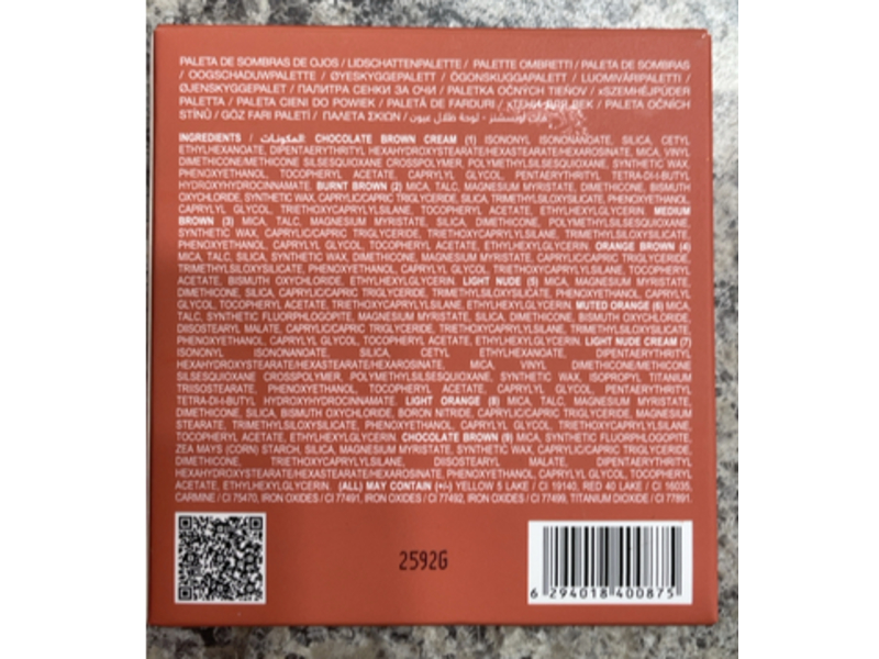 Huda Beauty Eyeshadow Palette, Warm Matte, 0.24 oz/4.03 g