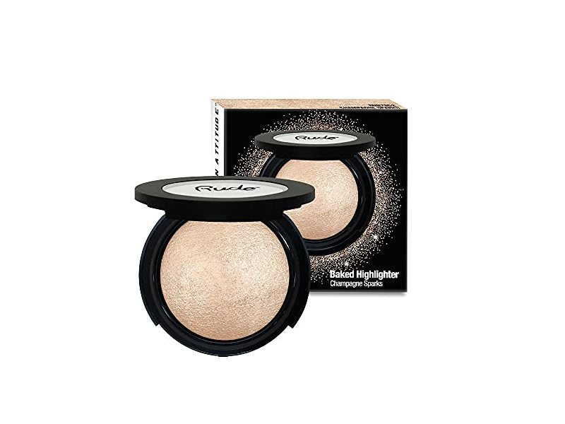 Rude Baked Highlighter, Champagne Sparks, 0.352 oz/10 g
