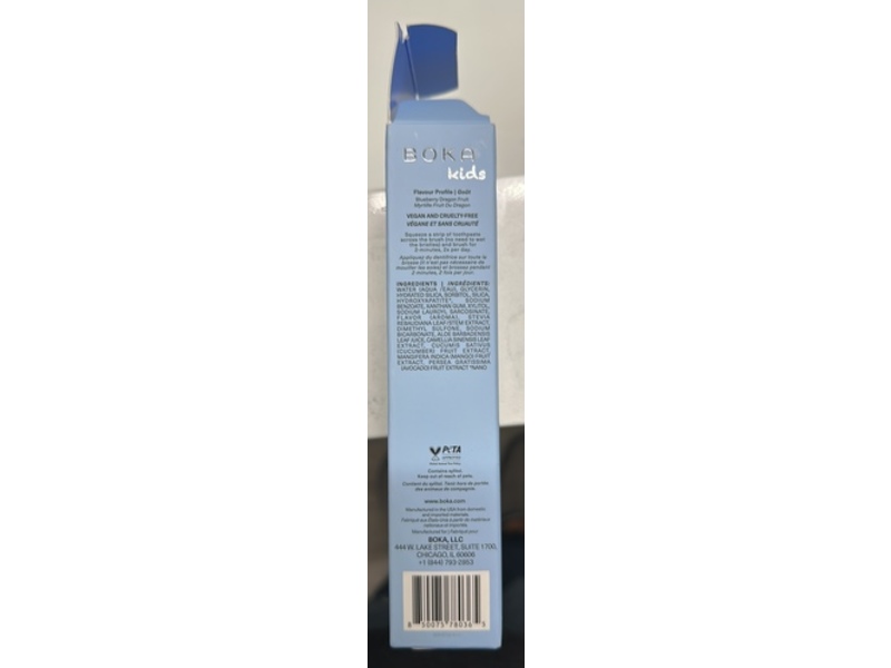 Boka Kids Nano-Hydroxyapatite Toothpaste, Blueberry + Dragon Fruit, 80 mL