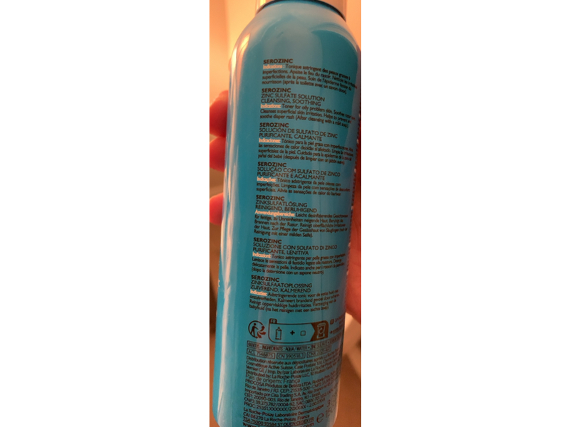La Roche-Posay Serozinc Cleansing Soothing Solution, Zinc Sulfate, 150 mL
