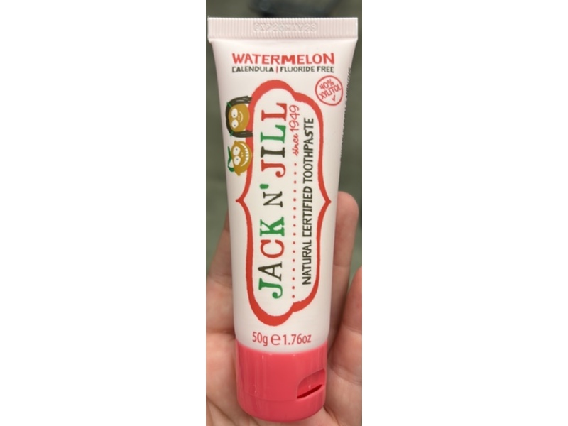Jack N' Jill Natural Certified Toothpaste, Watermelon, 1.76 oz/50 g