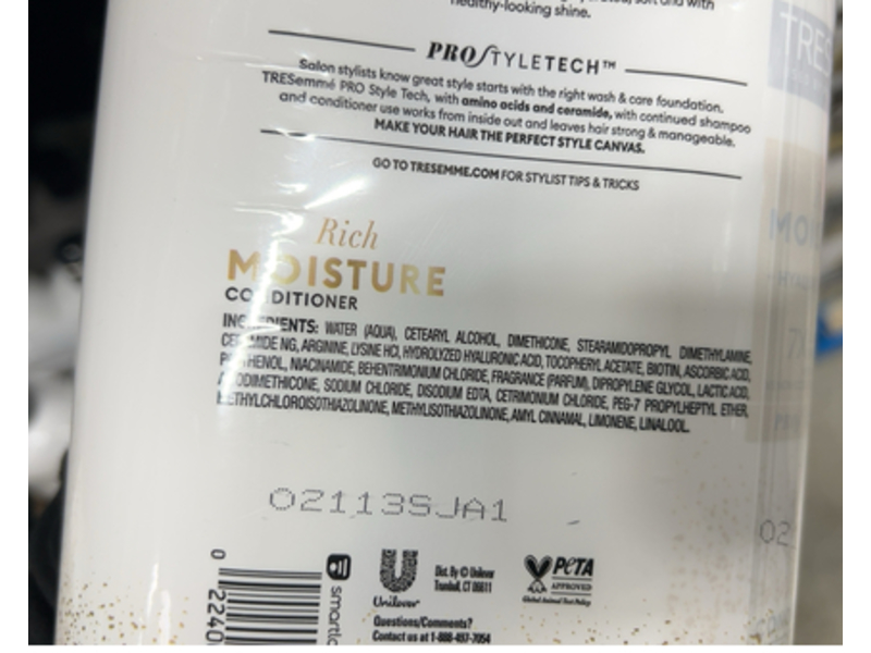 TRESemme Rich Moisture Hyaluronic Plex Conditioner, 56 fl oz/1.65 L, Pack Of 2