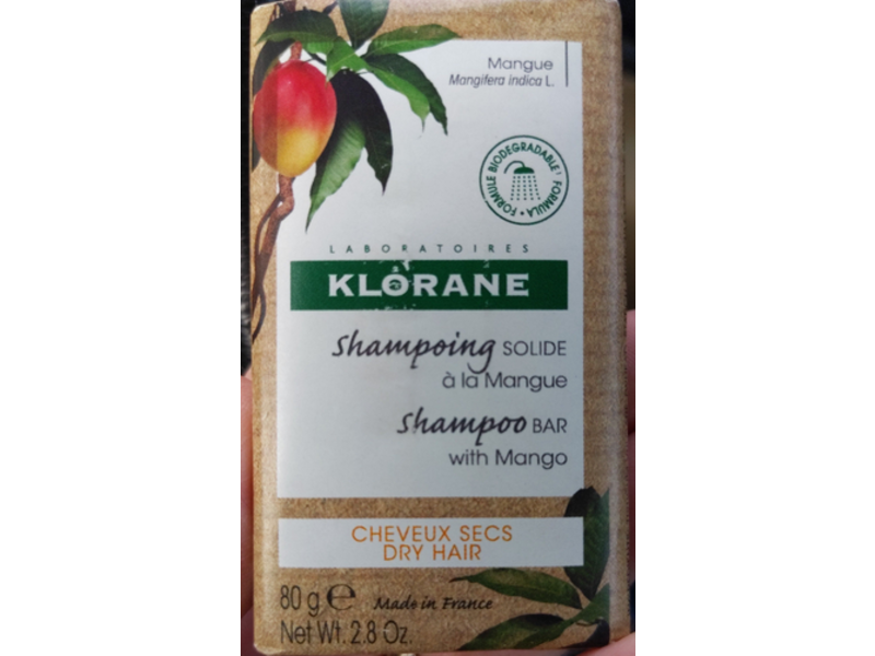 Klorane Nourishing Shampoo Bar, Mango, 2.8 oz/80 g