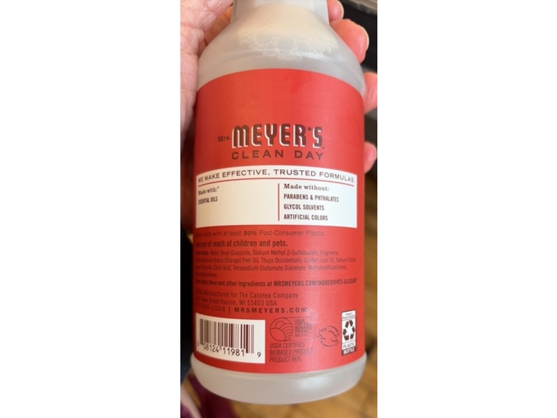 Mrs. Meyer's Clean Day Multi-Surface Everyday Cleaner, Tomato Vine Scent, 16 fl oz/473 mL