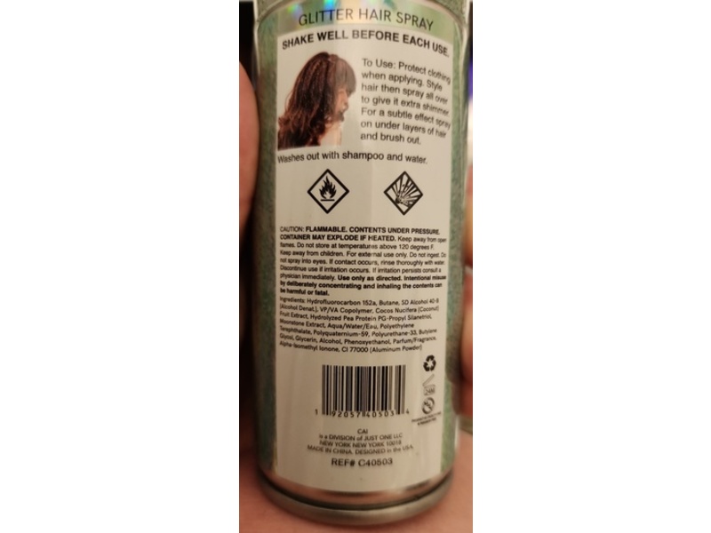 Cai Frightful Nights Glitter Hair Spray, Mermaid Green, 2 oz/59 mL