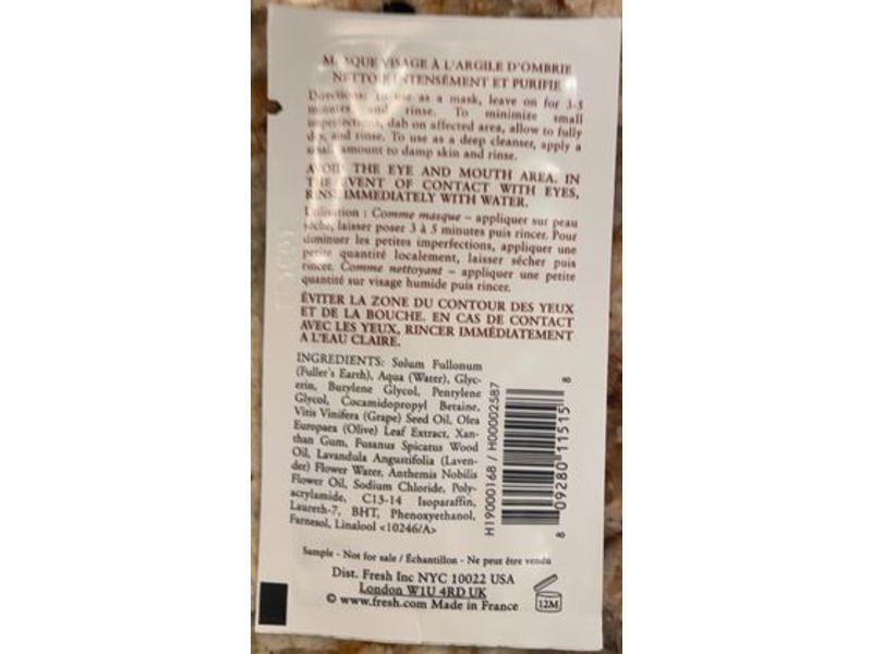 Fresh Umbrian Clay Purifying Mask, 0.13 fl oz/4 mL