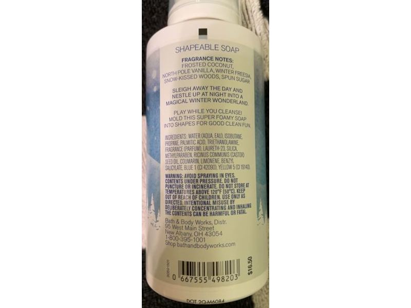 Bath & Body Works Shapeable Soap, Frosted Coconut Snowball, 4.9 fl oz/147 mL