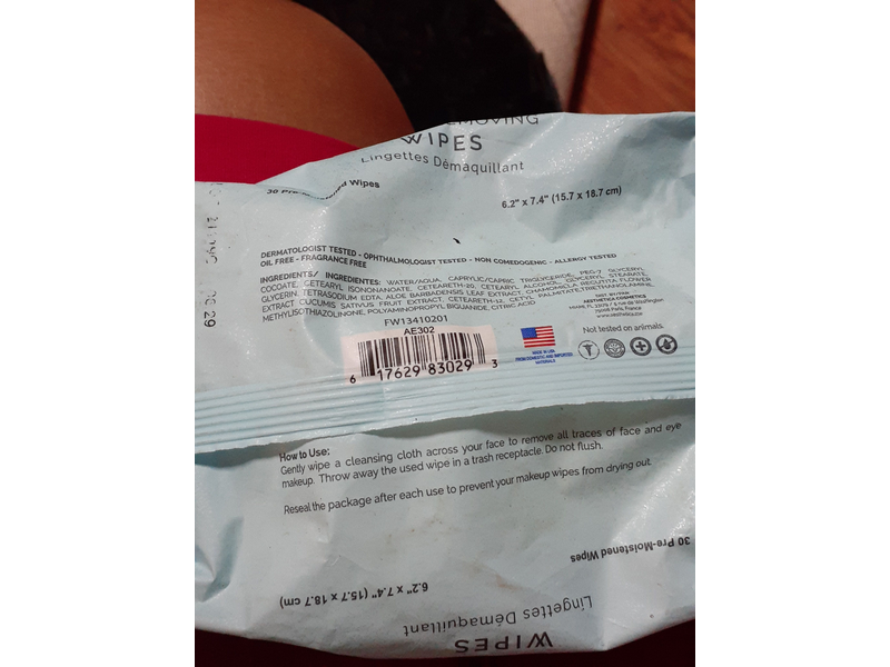 Aesthetica Makeup Removing Wipes, 30 Ct