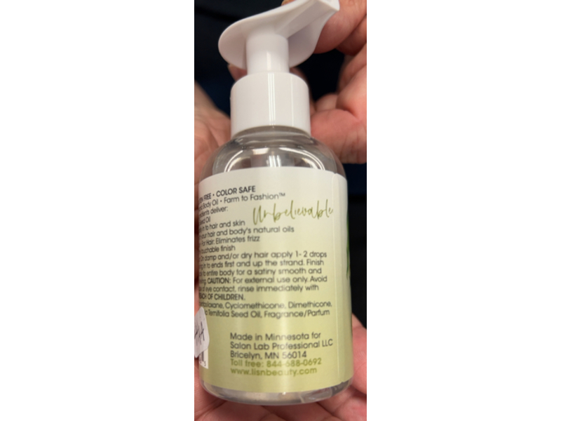 Lis'n Perfect Finish Hair & Body Oil, 4 oz/120 mL