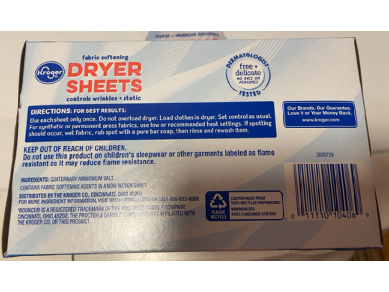 Kroger Fabric Softening Dryer Sheets, 200 Count