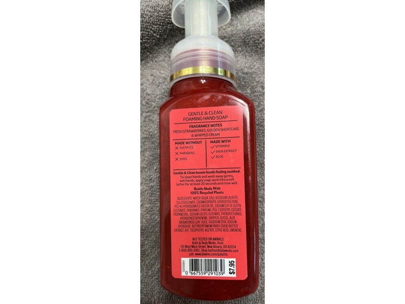 White Barn Gentle & Clean Foaming Hand Soap, Strawberry Poundcake, 8.75 fl oz/259 mL