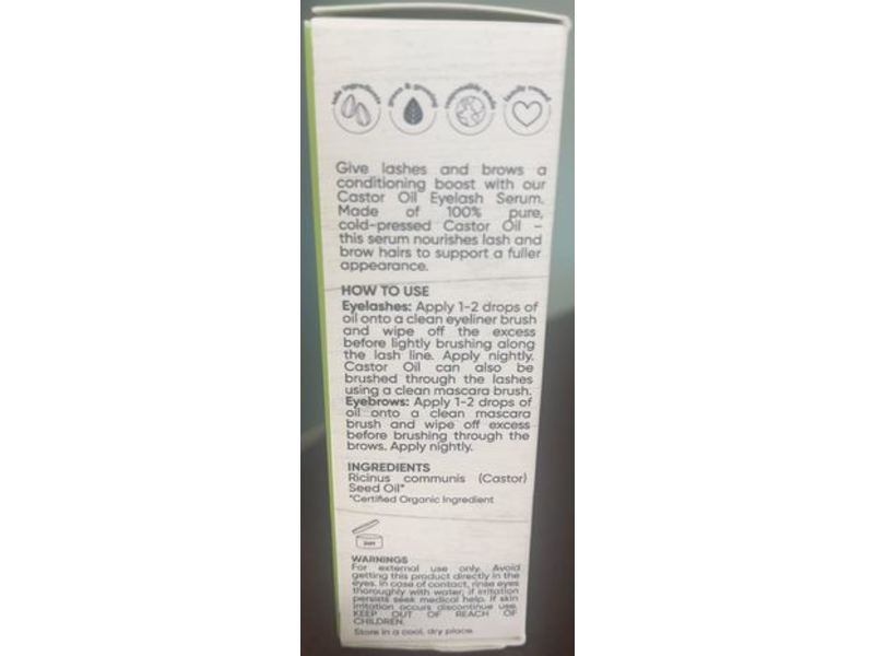 Sky Organics Eyelash Serum, Castor Oil, 1 fl oz/30 mL