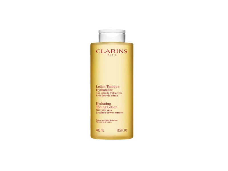 Clarins Hydrating Toning Lotion, Aloe Vera & Saffron Flower Extracts, 13.5 fl oz/400 mL