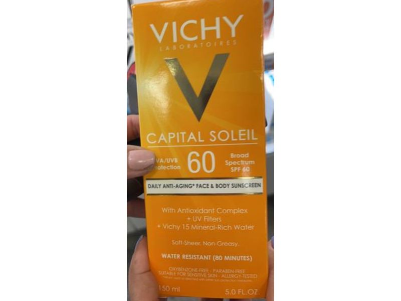 Vichy Laboratories Capital Soleil Daily Anti-Aging Face & Body Sunscreen, SPF 60, 5 fl oz/150 mL