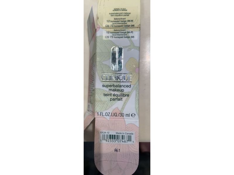 Clinique Super Balanced Makeup Foundation, 12 Honey Beige, 1 fl oz/30 mL