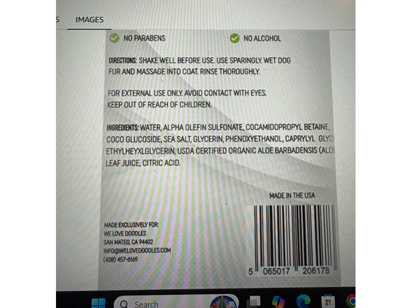 We Love Doodles Dog Shampoo, Unscented, 16 fl oz/473 mL