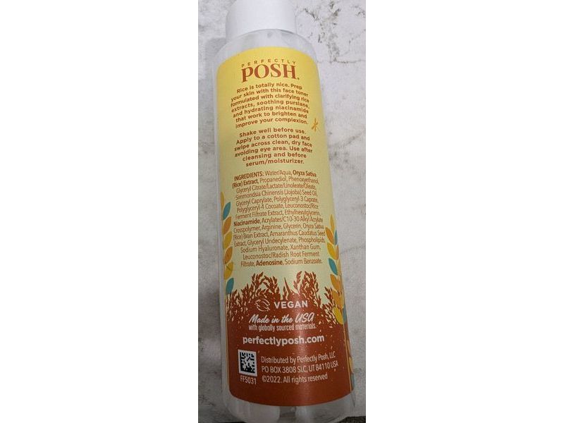 Perfectly Posh Don't Let Your Guard Down Rice Face Toner, 4 fl oz/118 mL