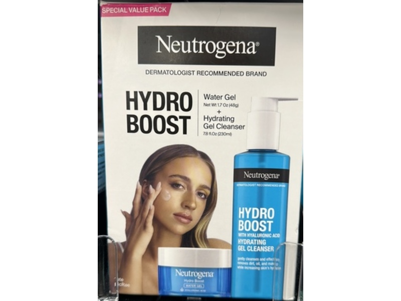 Neutrogena Hydro Boost Hydrating Gel Cleanser & Water Gel Set, Hyaluronic Acid