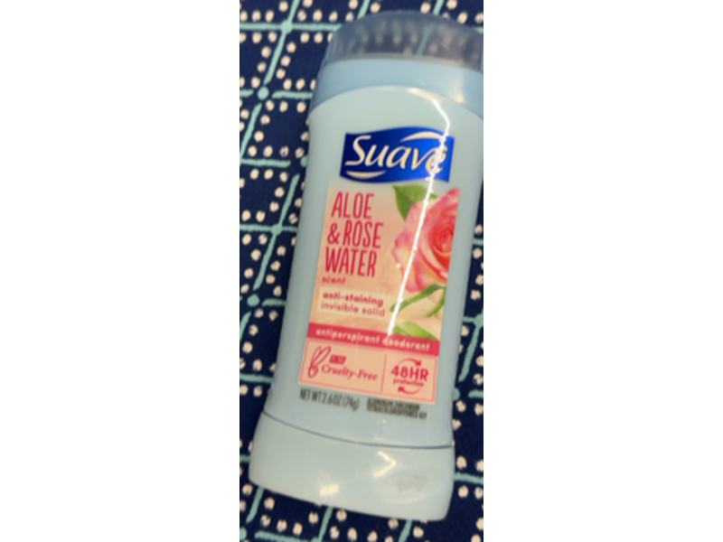 Suave Antiperspirant Deodorant, Aloe & Rose Water, 2.6 oz/74 g