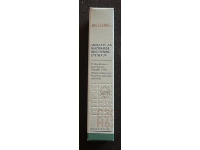 Biossance Brigtening Eye Serum, Squalane + 5% Niacinamide, 0.5 fl oz/15 mL