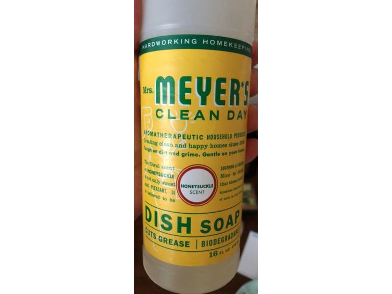 Mrs. Meyer's Clean Day Dish Soap, Honeysuckle Scent, 16 fl oz/473 mL