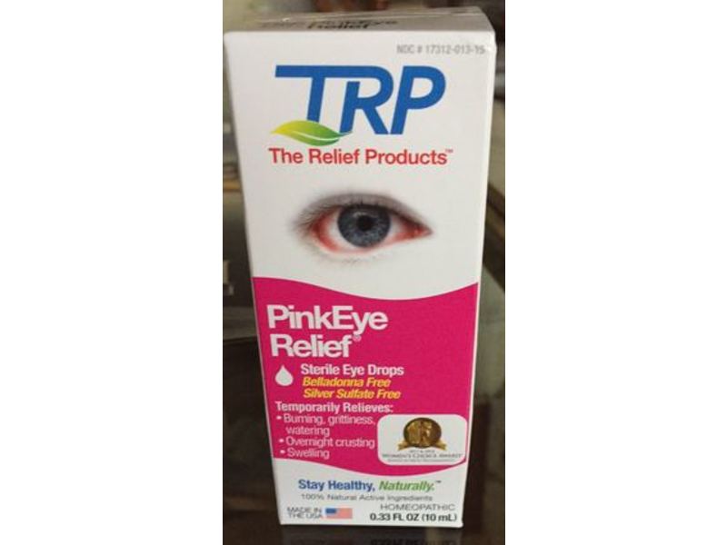 TRP The Relief Products Pink Eye Relief Sterile Eye Drops, 0.33 fl oz/10 mL