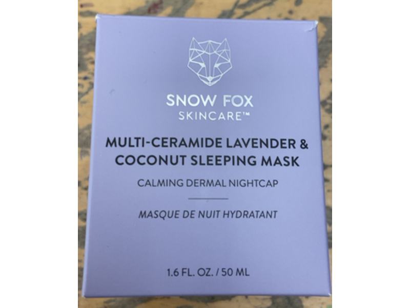 Snow Fox Skin Care Multi Ceramide Sleeping Mask, Lavender & Coconut, 1.6 fl oz/50 mL