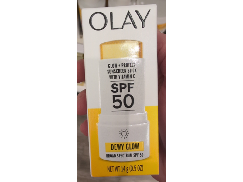 Olay Dewy Glow+Protect Sunscreen Stick, SPF 50, Vitamin C, 0.5 oz/14 g