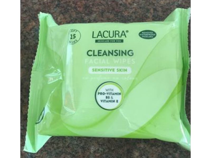Lacura Cleansing Face Wipes, Sensitive Skin, 25 Count