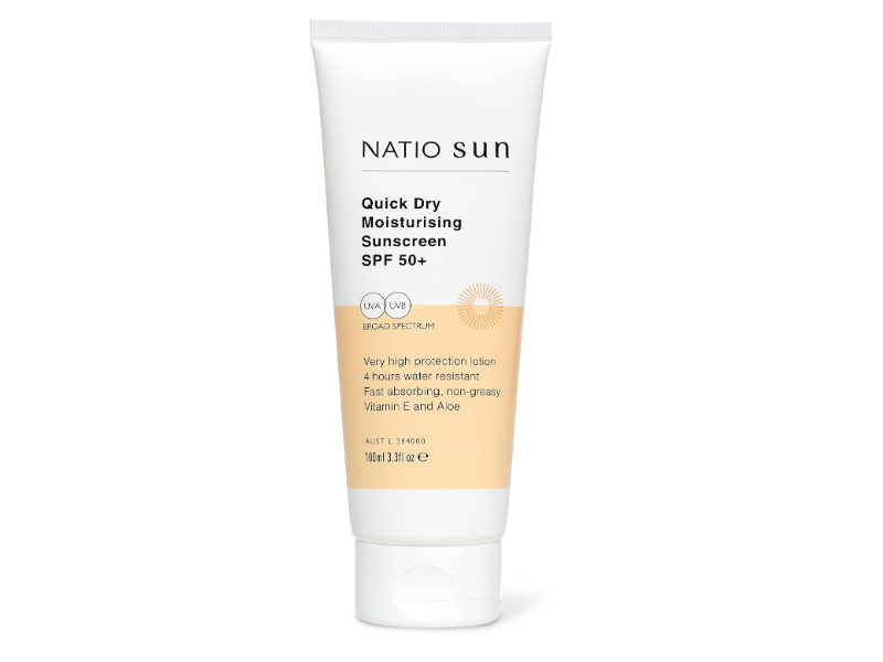 Natio Sun Quick Dry Moisturising Sunscreen, SPF 50+, 3.3 fl oz/100 mL