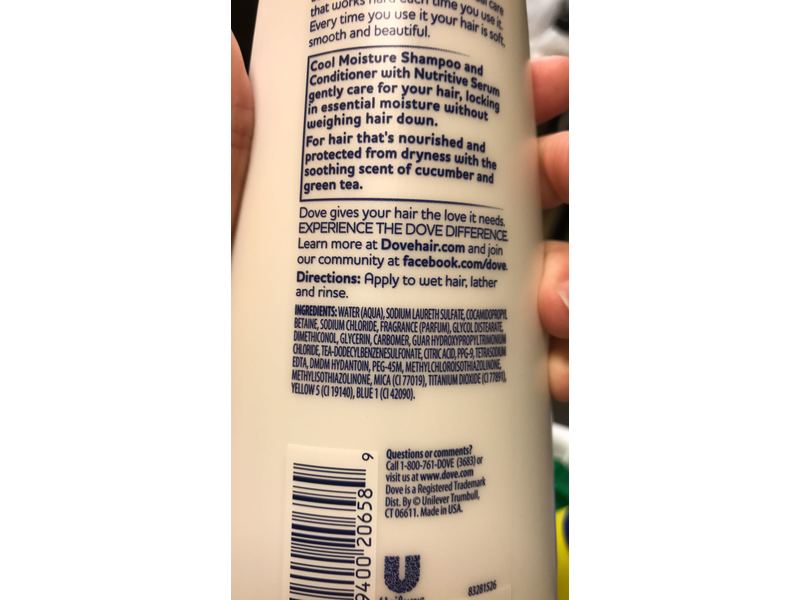 Dove Nutritive Solutions Shampoo Cool Moisture 12 oz