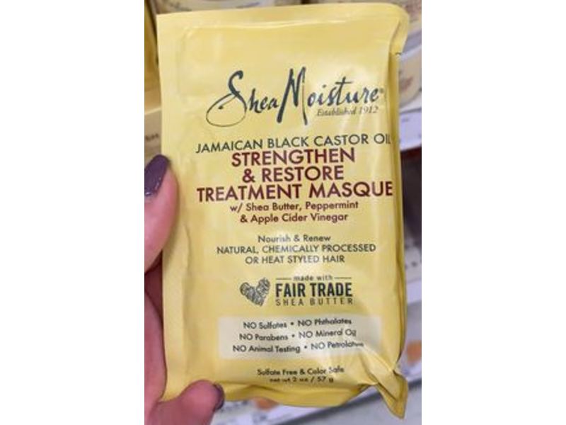 SheaMoisture Strengthen & Restore Treatment Masque, Jamaican Black Castor Oil, 2 oz/57 g, 12 Count