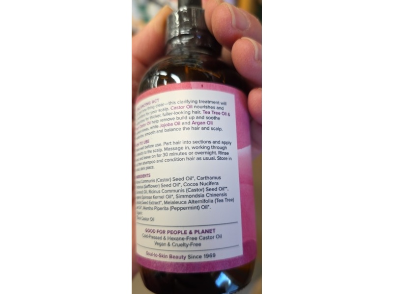 Heritage Store Hair Oil Castor Oil & Tea Tree Oil, 4 fl oz/118 mL