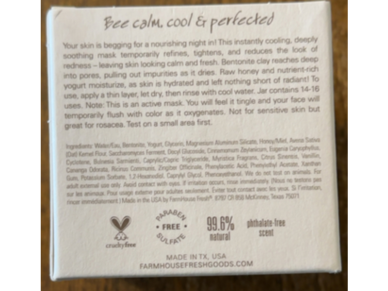 Farmhouse Fresh Pajama Paste Soothing Active Yogurt Mask, 3.2 fl oz/94.6 mL