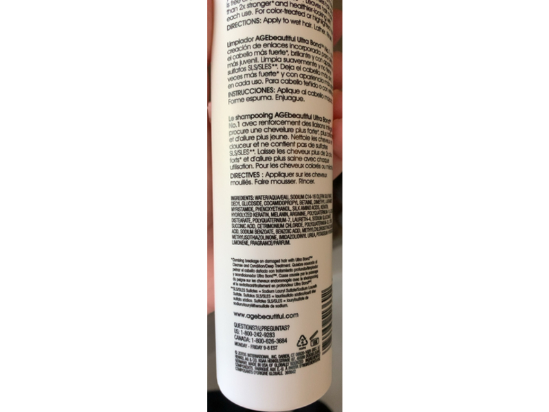 Zotos Professional Age Beautiful Ultra Bond Shampoo, 10.1 fl oz/300 mL