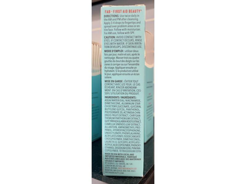 First Aid Beauty Dark Spot Serum, Niacinamide, 1fl oz/30 mL