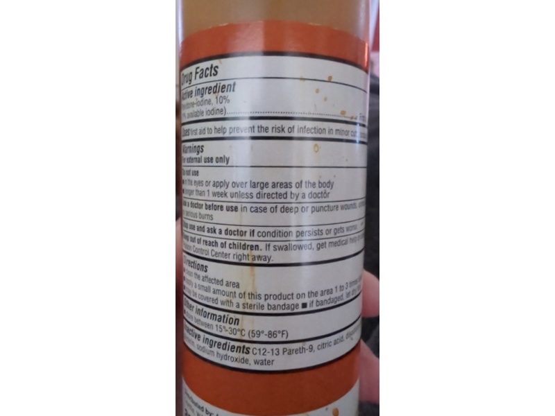 Amazon Basics First Aid Antiseptic Solution, Povidone Iodine, 8 fl oz/237 mL