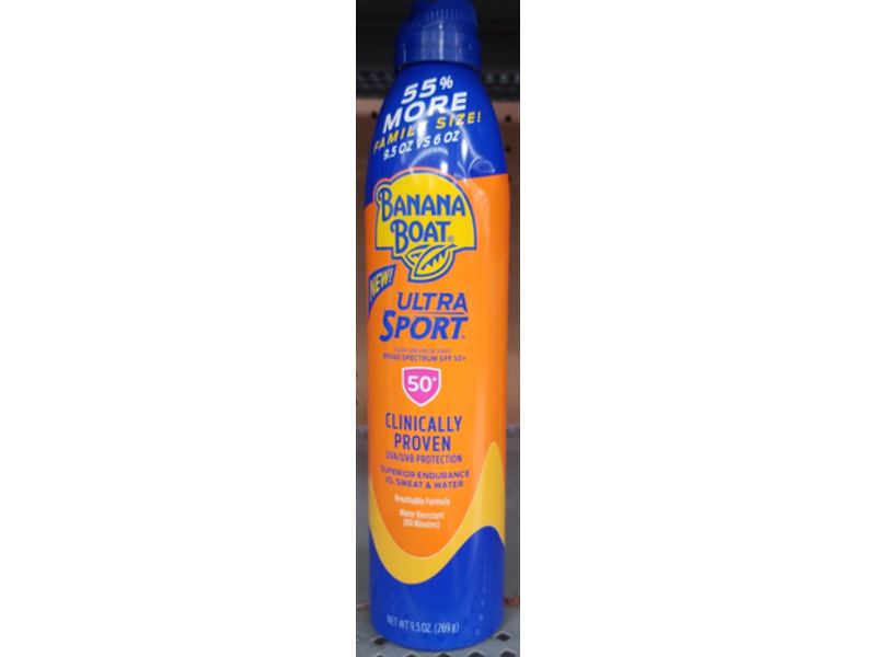 Banana Boat Ultra Sport Sunscreen Spray, SPF 50+, 9.5 oz/269 g