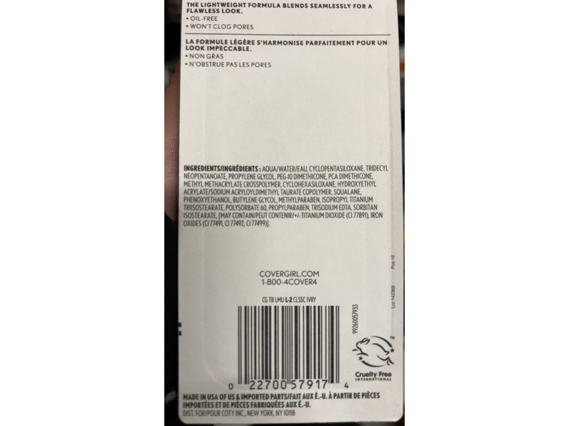 Covergirl Trublend Hydrating Smoothing Natural Finish Foundation, L2 Classic Ivory, 1 fl oz/30 mL