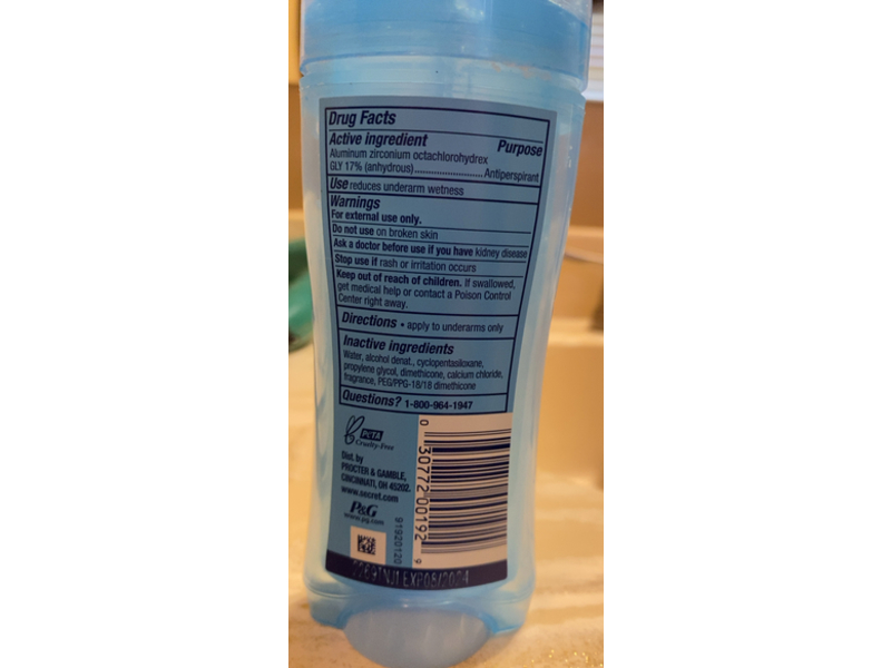 Secret Flawless Clear Gel Antiperspirant Deodorant, Clean Powder, 3.4 oz/96 g