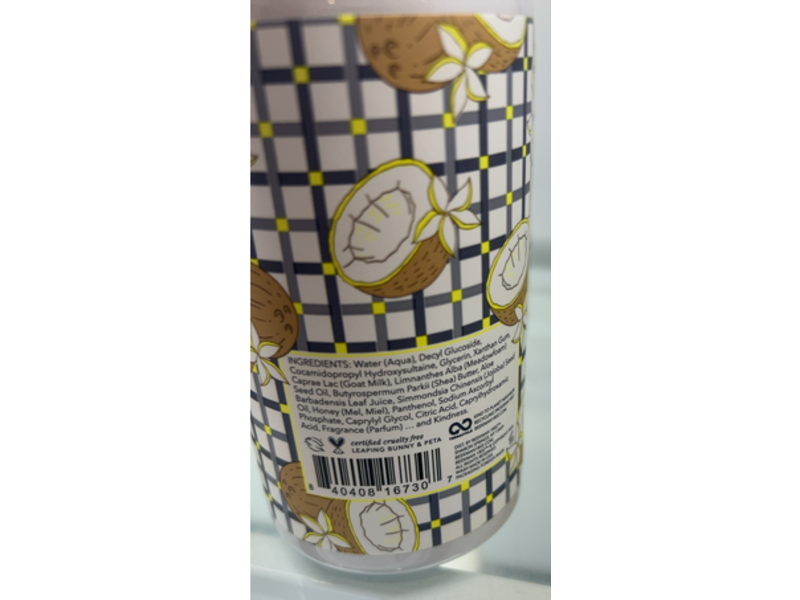 Beekman 1802 Goat Milk Hand & Body Wash, Coconut Cream, 12.5 fl oz/370 mL