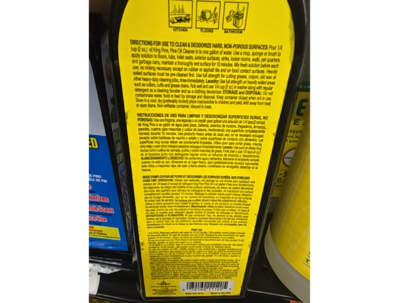 King Pine Original Concentrated Cleaner, Pine Oil, 20 fl oz/594 mL