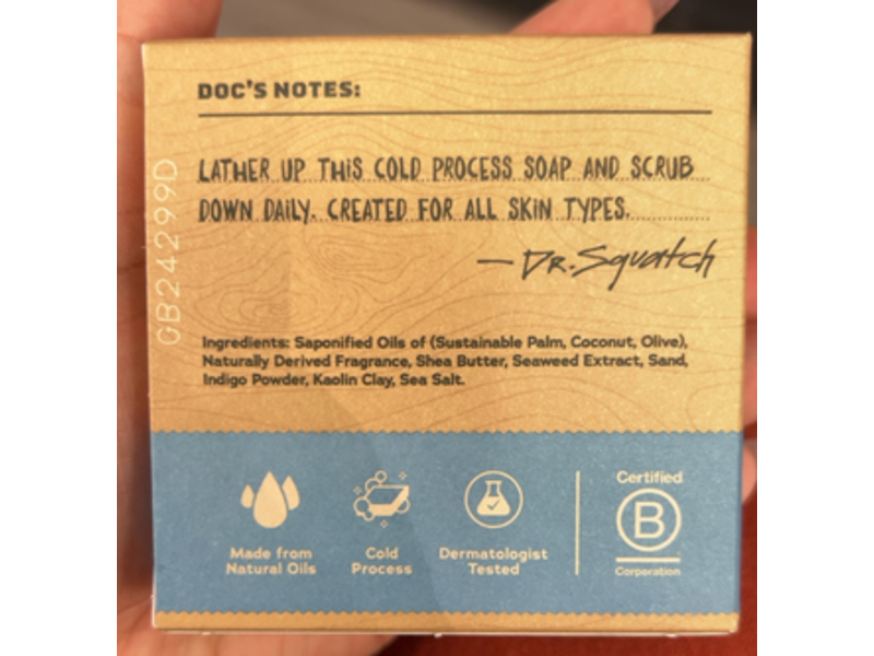 Dr. Squatch Men's Natural Soap, Coastal Mist, 5 oz/141 g