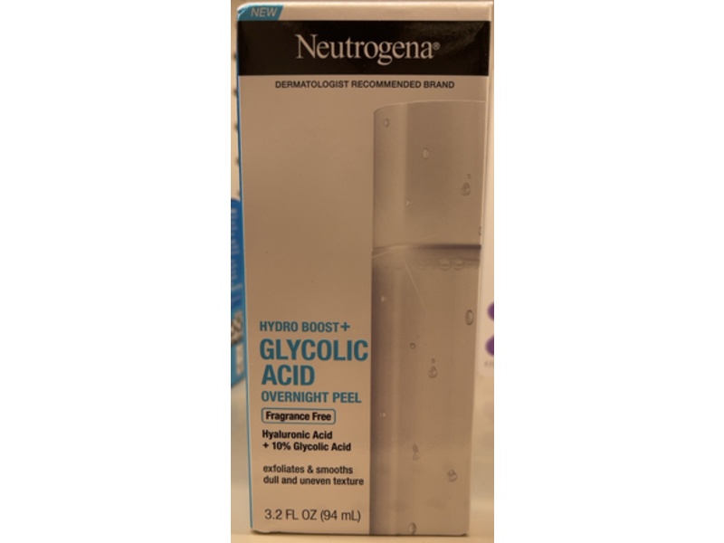Neutrogena Hydro Boost+ Overnight Peel, Glycolic Acid & Hyaluronic Acid, 3.2 fl oz/94 mL