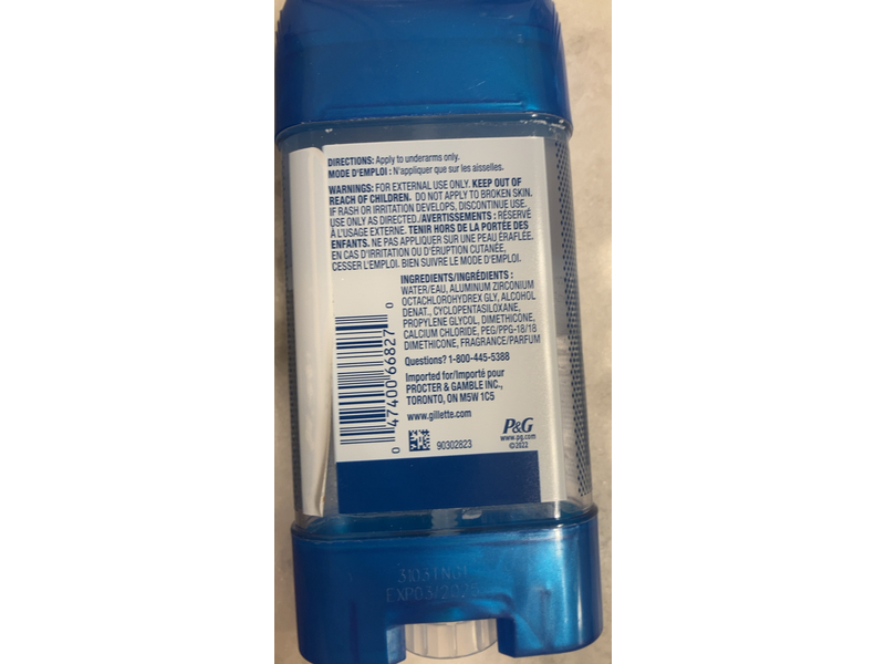 Gillette Clear Shield Gel Antiperspirant & Deodorants, Cool Wave, 108 g, Pack of 5