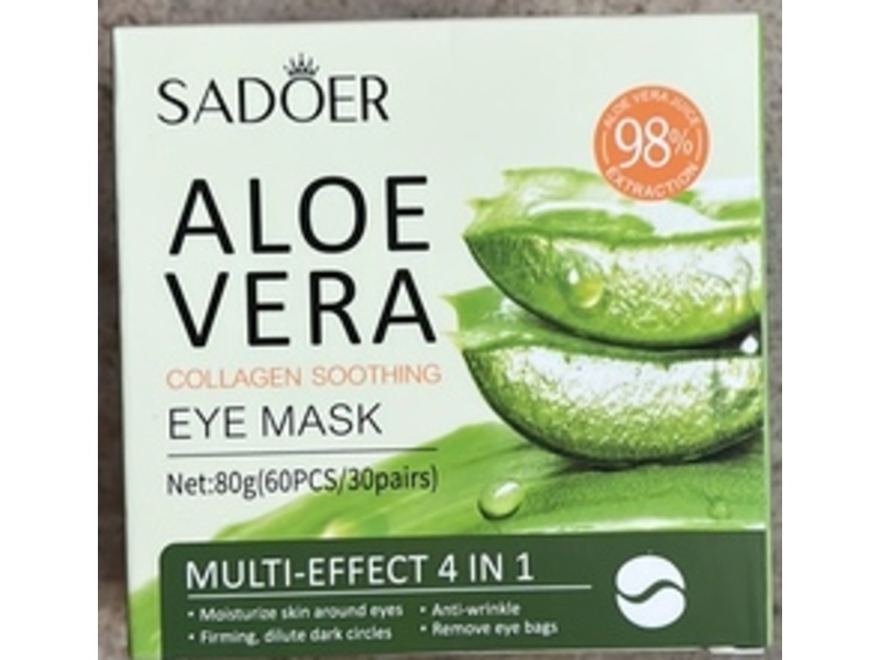 Sadoer Collagen Soothing Eye Mask, Aloe Vera, 80 g, 30 Pairs