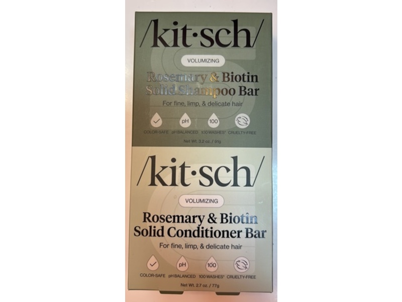 Kitsch Volumizing Solid Shampoo & Conditioner Bar Set, Rosemary & Biotin