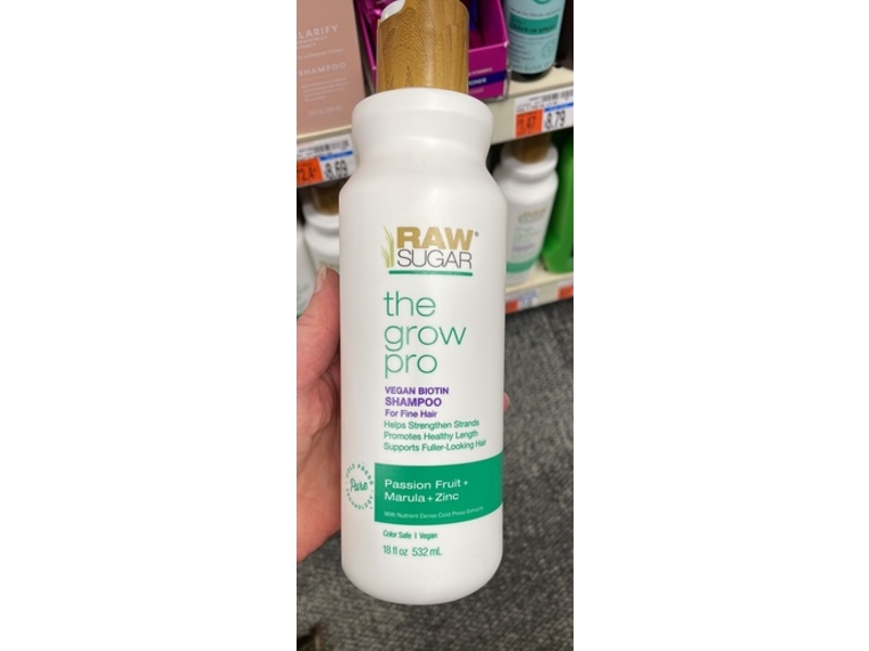 Raw Sugar The Grow Pro Shampoo, Passion Fruit + Marula + Zinc, 18 fl oz/532 mL